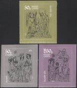 Iceland 2014 Christmas/ Greetings/ Nativity/ Magi/ Books/ Drawings 3v set s/a (is1018)