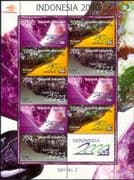 Indonesia 1998 Minerals/ Crystals/ Gem Stones/ Tektitel/ Amethyst/ StampEx 9v m/s (s1032g)