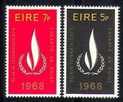 Ireland 1968 Human Rights / Flame / UN / Welfare 2v (n30457)