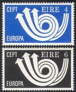 Ireland 1973 Europa/ CEPT/ Communication/ Posthorn/ Animation 2v set (n41309)