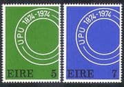 Ireland 1974 UPU / Universal Postal Union / Communication / Post / Mail 2v set (n40231)