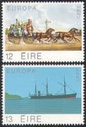 Ireland 1979 Cable Laying Ship/ Mail Coach/ Horses/ Europa/ Communications/ Transport Boats/ Nautical 2v set n41305