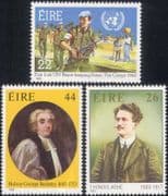 Ireland 1985 Anniversaries/ United Nations/ UN/ Military/ Bishop/ Ashe 3v set (n14033)