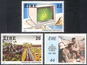 Ireland 1985 Industry/ Tractor/ Computer/ Science/ Technology/ Business 3v set (n14032)
