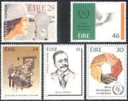 Ireland 1986 Peace/ Dove/ Bird/ Printing/ Trades Unions/ Women/ Anniversaries 5v set (n14025)