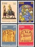 Ireland 1994 Christmas/ Greetings/ Nativity /Donkey/ Cattle/ Carvings/ Glass/ Art 4v set n14610