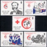 Isle of Man 1989 Red Cross/ Dunant/ Nurses/ People/ Medical/ Health 5v set (b5420c)