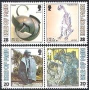 Isle of Man 1993 Contemporary Art / Statues / Painting / Skeleton 4v set (n18521)