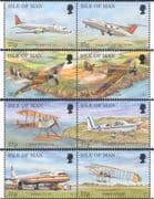Isle of Man 1997 Planes/ Aircraft/ Aviation/ Transport/ Military 8v set (4 x pairs) (b9286a)