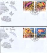 Israel 2003 Red Sea Fish/ Marine/ Nature/ Corals/ Animals 4v set FDCs (2) (n11335)