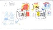 Israel 2004 Children's Books/ Authors/ Writers/ Parachute/ Donkey/ Dog/ Animals 3v + tabs set FDC (n15274)