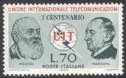Italy 1965 ITU-UIT/ Radio/ Telecomms/ Communications/ People/ Marconi 1v (n41690)