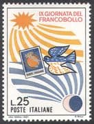 Italy 1967 Stamp Day/ Carrier Pigeon /Sun/ Moon/ Stamp /Mail/ Post/ Birds/ Animation 1v (n41694)