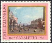 Italy 1968 Canaletto/ Art/ Artists/ Paintings/ Venice/ Buildings/ Architecture/ People 1v (n43079)