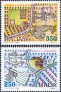 Italy 1984 Agriculture/ Farming/ Water Mill/ Oil Press/ Plough/ Maps 2v set (n31007b)