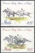 Italy 1984 Italian Derby 100th/ Horse Racing/ Sport/ Horses/ Animals/ Transport 2v set (n46135)