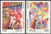 Italy 1993 Europa/ Contemporary Art/ Abstract/ Modern/ Carousel Horses/ Fair 2v set (n46141)