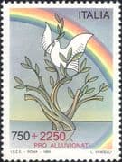Italy 1995 Flood Victims Relief Fund/ Dove/ Rainbow/ Olive Tree/ Birds/ Nature 1v (n46137)