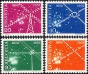 Switzerland 1952 Telegraph/ Telephone/ TV/ Radio/ Telecommunications/ Communications 4v set (ch1038)