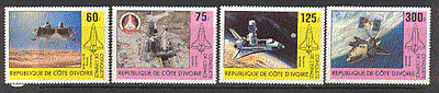 Ivory Coast 1981 Space / Shuttle / Rocket 4v set ref:b1615