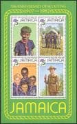 Jamaica 1982 Lord Baden-Powell/ Scouts 75th Anniversary/ Scouting/ Camp/ People 4v m/s (n42123)