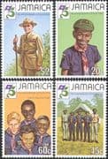 Jamaica 1982 Lord Baden-Powell/ Scouts 75th Anniversary/ Scouting/ Camp/ People 4v set (n42122)