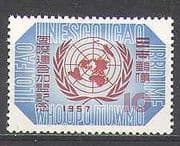 Japan 1957 UN 1st Anniv / Map / Organisations 1v (n24629)