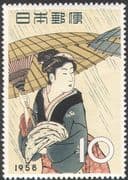 Japan 1958 Stamp Week/ "Woman with Umbrella"/ Art/ Painting/ Artists 1v (n26728)