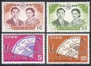 Japan 1959 Royal Wedding / Fans / Royalty 4v set (n25321)