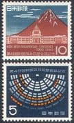 Japan 1960 Parliament/ Conference/ Plan/ Building/ Mt Fuji/ Mountains 2v set (n24643)