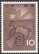 Japan 1964 Land Reclamation/ Food/ Cattle/ Apple/ Wheat/ Fruit/ Farming/ Agriculture/ Animals/ Crops 1v (n25189)