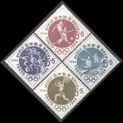 Japan 1964 Sports / Olympics / Football / Horses / Canoe / Soccer / Shooting 4v set (n24205)
