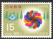 Japan 1968 Youth Hostels/ IYHF/ Trees/ Symbols/ Animation 1v (n25556)