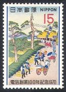 Japan 1970  Communications/ Telegraph Service 100th/ Trees/ Carts  1v  (n25314)