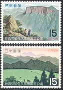 Japan 1970 National Park/ Mountains/ Cattle/ Cows/ Parks/ Nature 2v set (n25955)