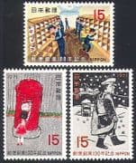 Japan 1971 Post Office / Railway / Postman 3v set (n27611)