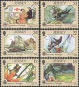 Jersey 1988 Raleigh/ Frog/ Medical/ Red Cross/ Diver/ Ship/ Climbing 6v set (n26063)