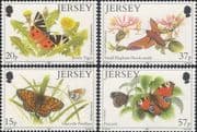 Jersey 1991 Butterflies/ Moths/ Insects/ Nature/ Conservation 4v set (b7705a)