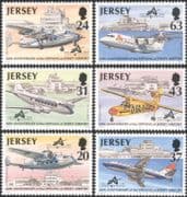 Jersey 1997 Planes/ Aircraft/ Transport/ Aviation/ Airport/ Buildings/ Architecture 6v set (n26020)