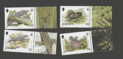 Jersey 2004 Bird / Reptile / Insects / WWF 4v set (n12438)