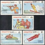 Kampuchea 1983 Olympic Games/ Olympics/ Sports/ Shooting/ Ice Hockey/ Skiing/ Luge/ Bobsleigh 5v set (b8421)