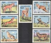 Kampuchea 1984 Dogs/ Wolf/ Fox/ Dingo/ Wolves/ Nature/ Animals/ Wildlife 7v set (b6522)