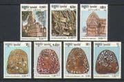 Kampuchea 1986 Fans / Temples / Khmer Culture 7v set n21018