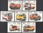 Kampuchea 1987 Fire Engines 7v set ref:b8345