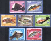 Kampuchea 1988 Tropical Fish/ Marine/ Nature/ Tetra/ Goldfish/ Molly/ Finlandia '88/ StampEx 7v set (b8283)