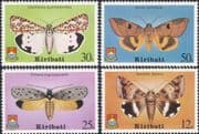 Kiribati 1980 Moths/ Butterflies/ Insects/ Nature/ Conservation 4v set (b4741p)