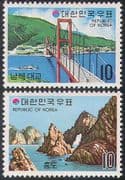 Korea 1973 Tourism/ Bridge/ Seascape/ Transport/ Engineering 2v set (n30453)