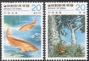 Korea 1979 Mandarinfish/ Fish/ Pine Tree/ Plants/ Nature Conservation/ Wildlife/ Environment 2v set (n27362)