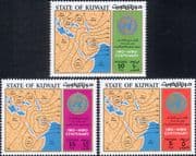 Kuwait 1973 WMO Centenary/ IMO/ OMM/ Meteorology/ Weather/ Maps/ Science 3v set (n30551c)