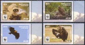 Kyrgyzstan 2014 WWF/ Black Vulture/ Cinereous Vulture/ Birds/ Nature/ Wildlife    4v set (b6449j)